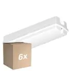 Multipack 6x Ledvance Plafón LED Techo/Pared Compact Blanco 9W 840lm - 830 Luz Cálida | 356x115mm - IP65 - Sensor De Movimiento Y Luz