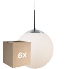 Multipack 6x Nordlux Colgante de luz Cafe 30 E27 Plata - vidrio | Max. 25W