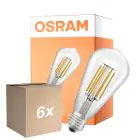 Multipack 6x Osram Classic LED E27 Edison Con Filamento Clara 3.8W 806lm Ultra Efficiency - 830 Luz Cálida | Reemplazo 60W