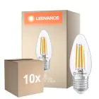 Multipack 10x Ledvance Classic LED E27 Vela Con Filamento Clara 3.4W 470lm - 827 Luz Muy Cálida | Regulable - Reemplazo 40W