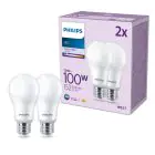 Multipack 2x Philips Bulbo LED E27 Pera Mate 13W 1521lm - 840 Blanco Frio