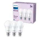 Multipack 3x Philips Bulbo LED E27 Pera Mate 13W 1521lm - 840 Blanco Frio