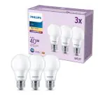 Multipack 3x Philips Bulbo LED E27 Pera Mate 5W 470lm - 827 Luz Muy Cálida
