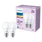 Multipack 2x Philips Bulbo LED E27 Pera Mate 5W 470lm - 827 Luz Muy Cálida