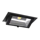 Downlight LED Wallwasher Wally Maxi Negro 46W 6050lm 70x75D - 830 Luz Cálida - 238x145mm