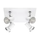 Eglo Luz de techo Tamara 1 Acero Blanco Cromo 4x2.8W 4x250lm - 830 Luz Cálida | IP44 - Incl. 4x GU10