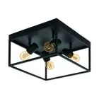 Eglo Luz de techo Silentina Acero Negro | IP20 - Apta para 4x E27 