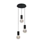 Eglo Colgante De Luz Pozueta Acero Negro | IP20 - Apta para 3x E27 