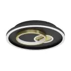 Eglo Pared y Luz de techo Tiriolo Acero Negro Oro 14W 1800lm - 840 Blanco Frio | IP20 